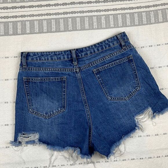 Gianni Bini Shorts Women's 28 Distressed Cutoff Frayed Hem Denim Blue Boyfriend - Picture 9 of 9